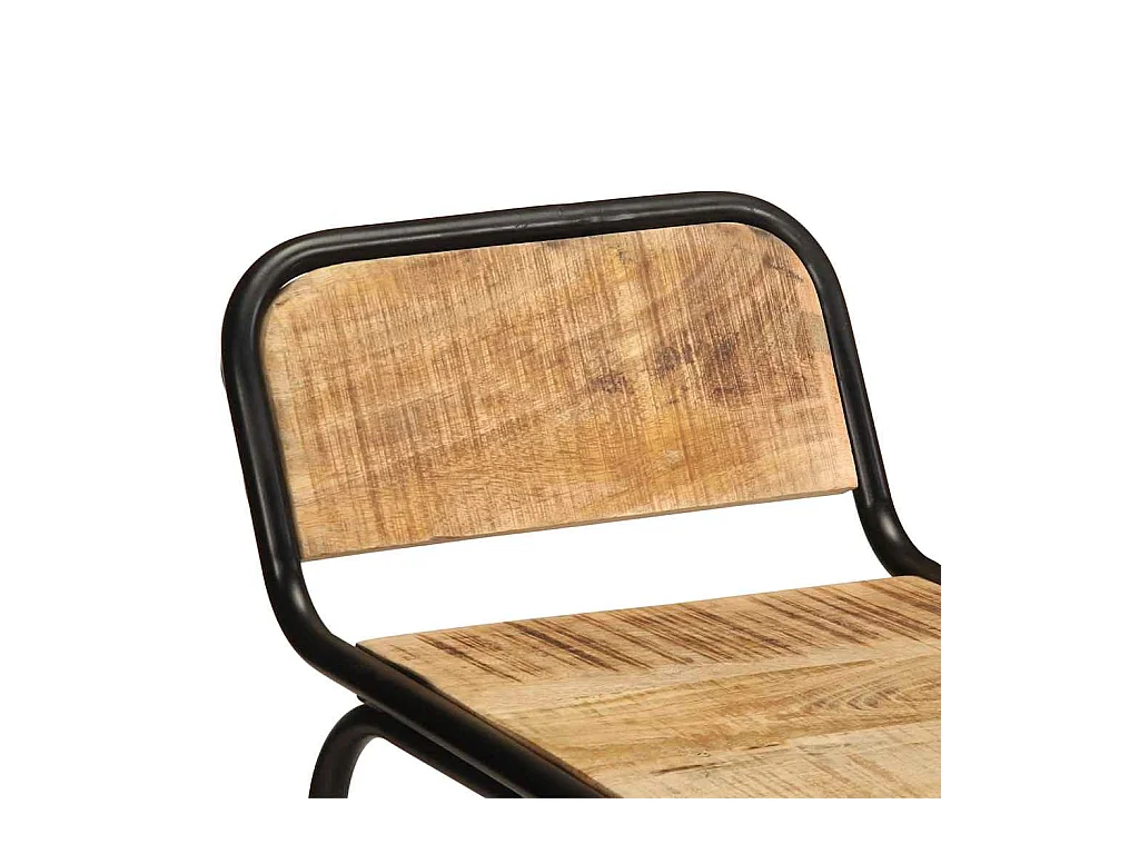 Set di 4 sgabelli da bar in legno massello di mango grezzo