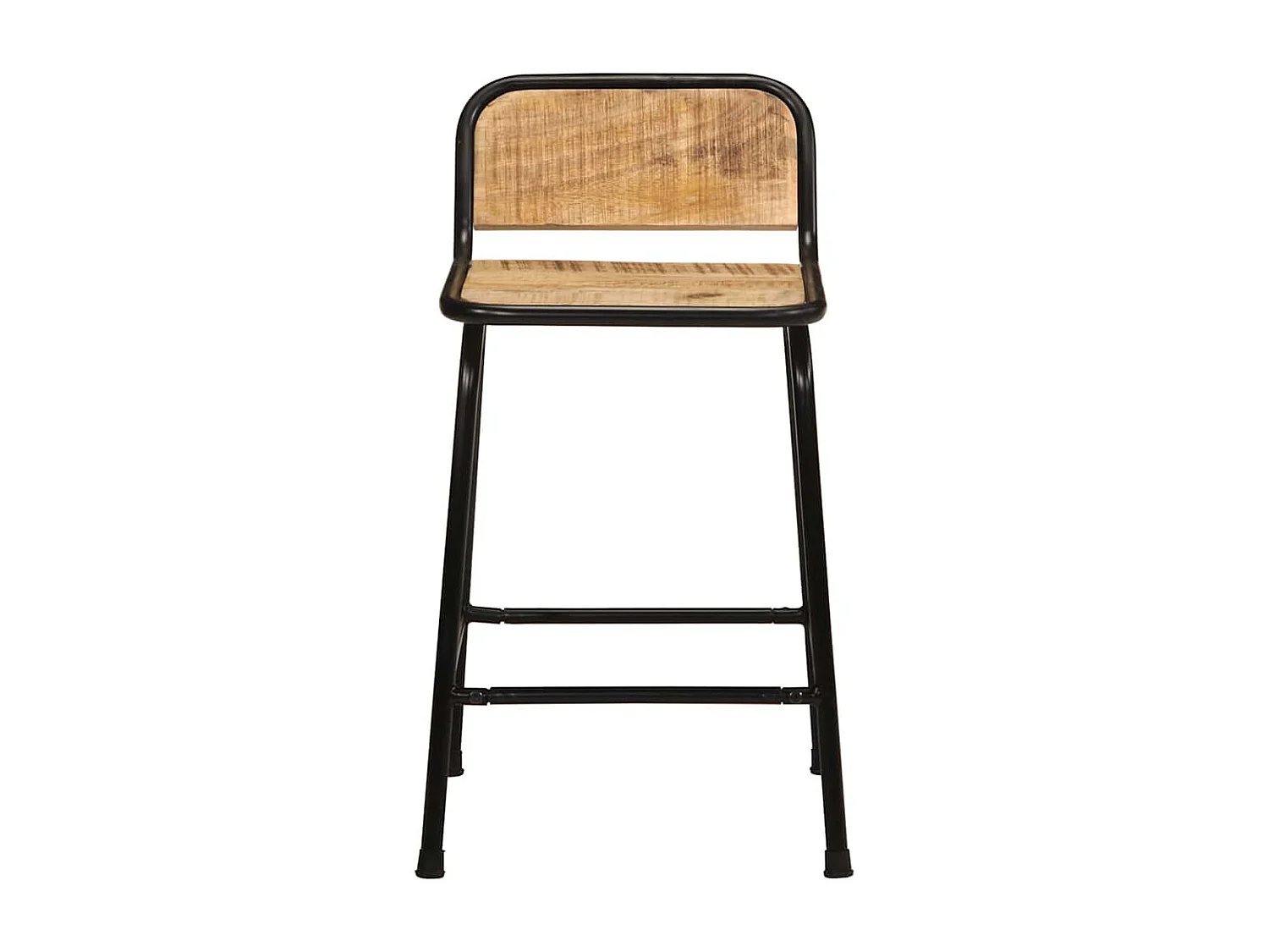 Tabourets de bar lot de 4 bois massif manguier brut