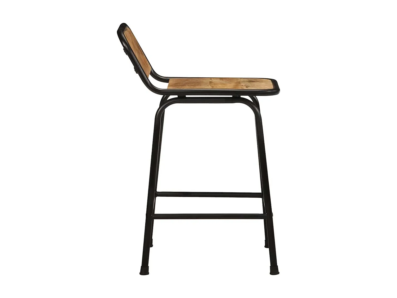 Tabourets de bar lot de 4 bois massif manguier brut