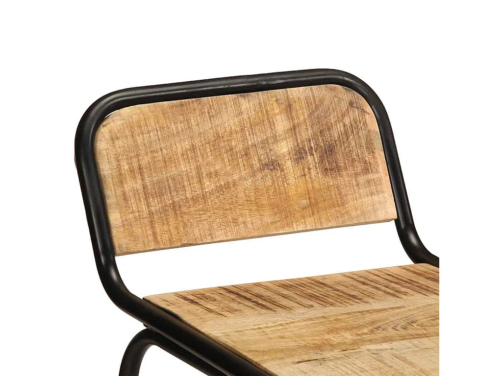 Tabourets de bar lot de 4 bois massif manguier brut