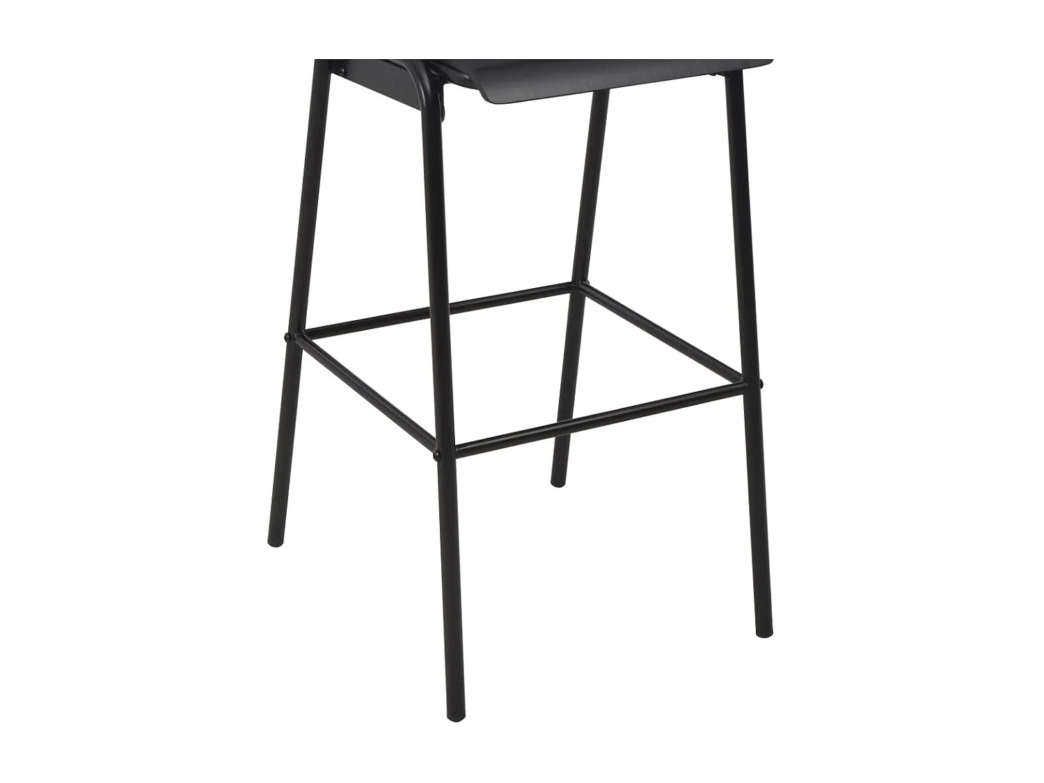 Chaises de bar lot de 2 noir contreplaqué solide et acier