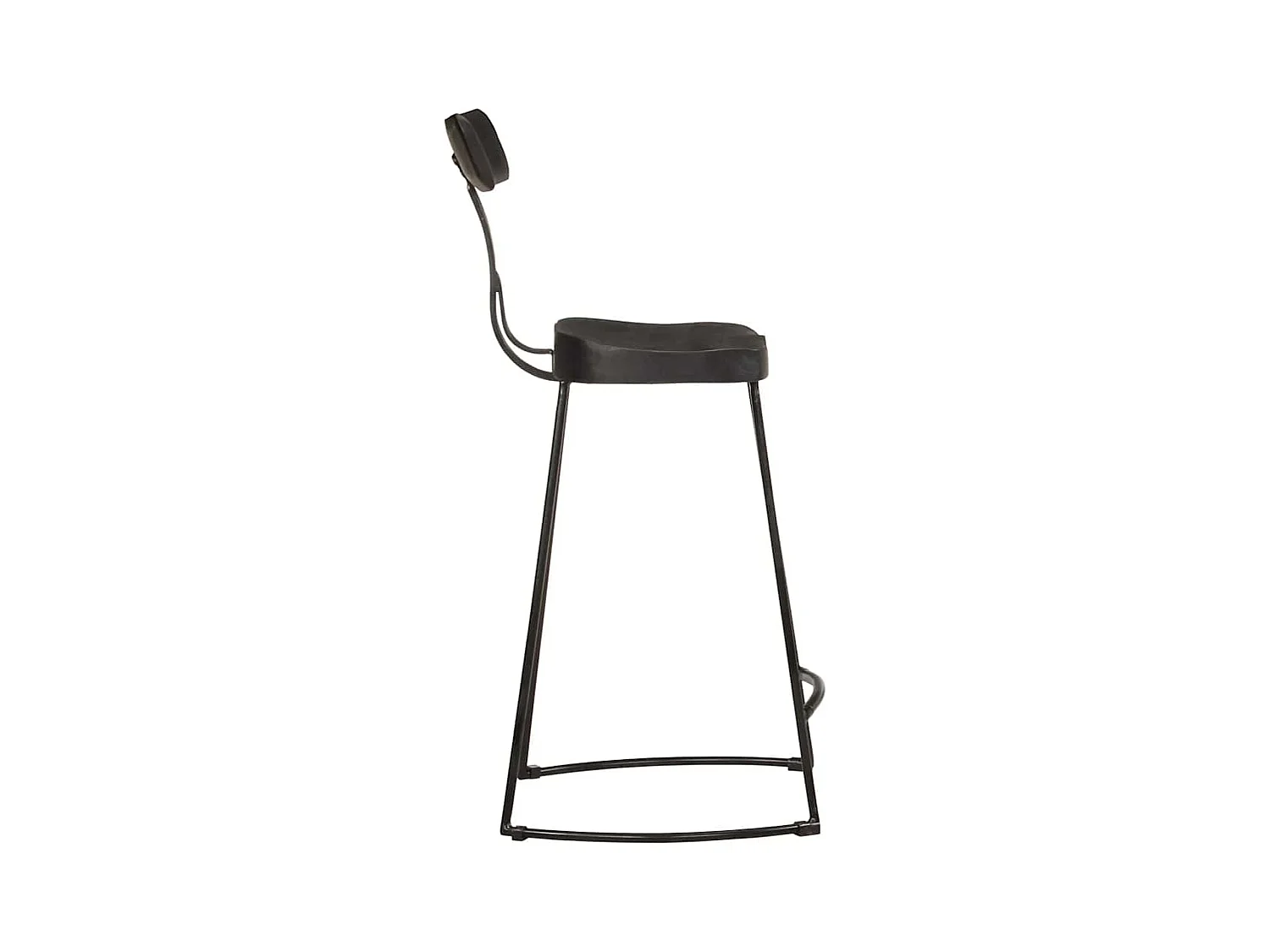 Set di 2 sgabelli da bar neri 49x43x88 cm in legno massello di mango