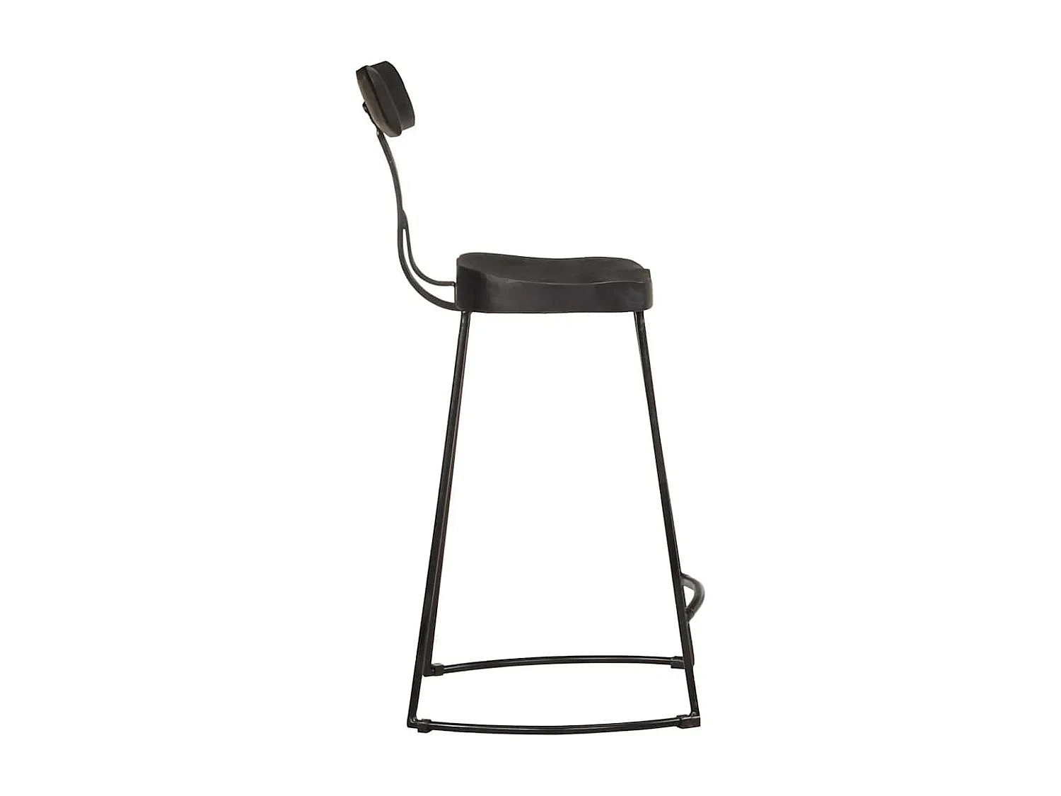 Tabourets de bar lot de 2 noir 49x43x88 cm bois manguier massif