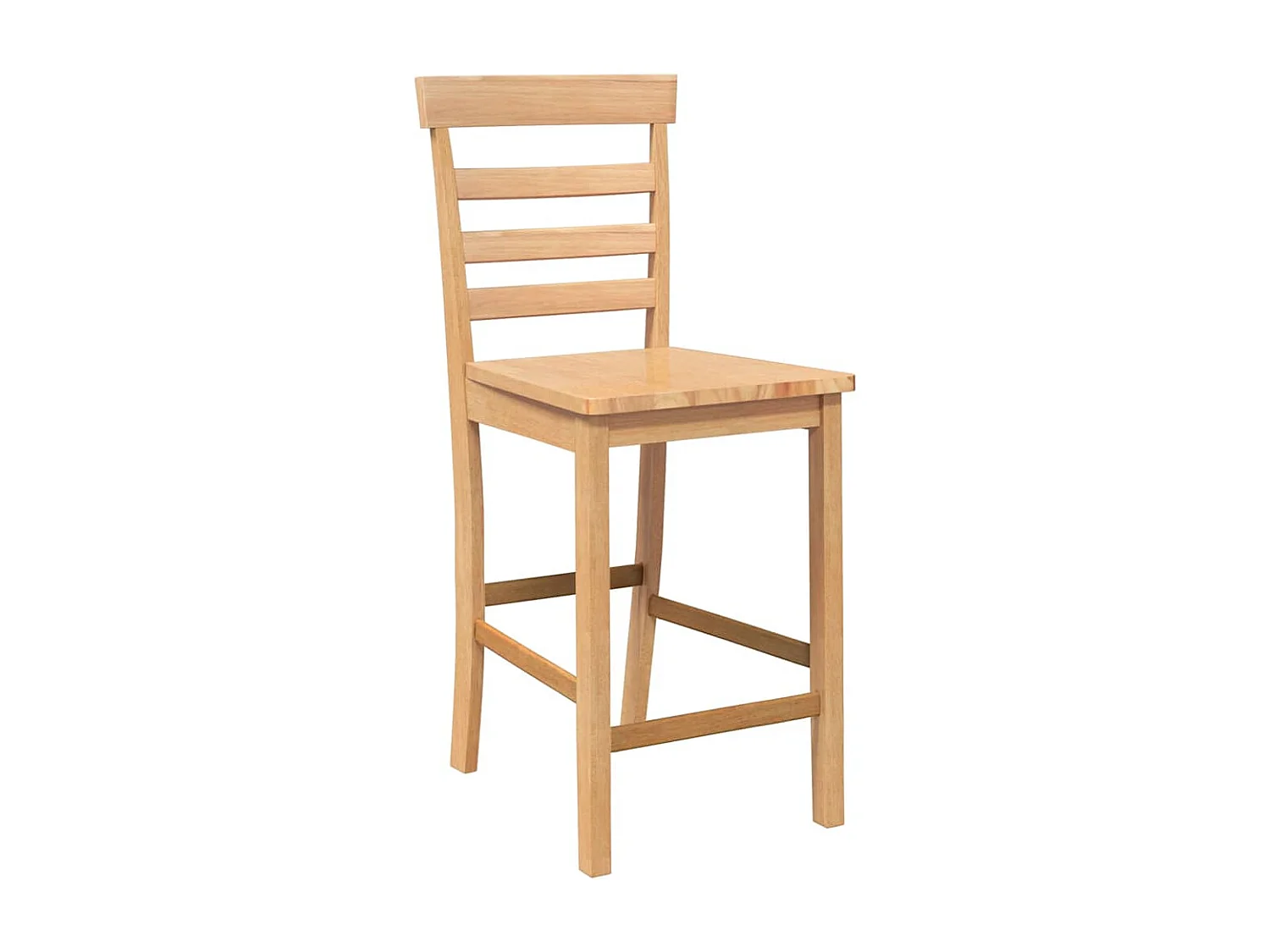 Tabourets de bar 2 pcs naturel bois massif d'hévéa