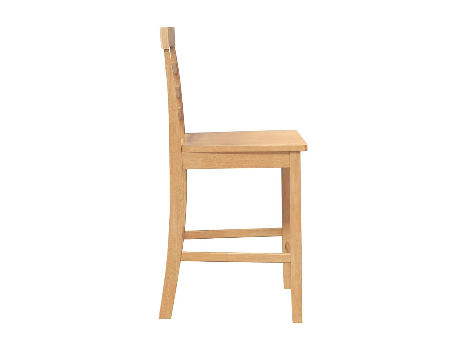 Tabourets de bar 2 pcs naturel bois massif d'hévéa