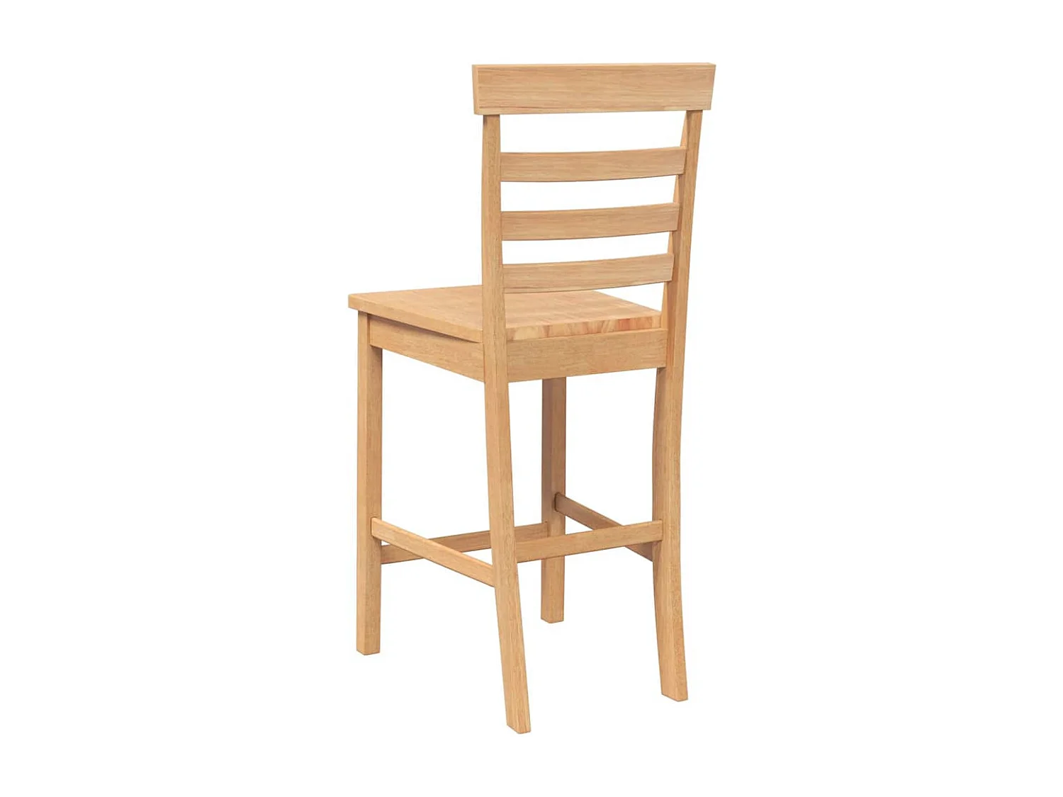 Tabourets de bar 2 pcs naturel bois massif d'hévéa