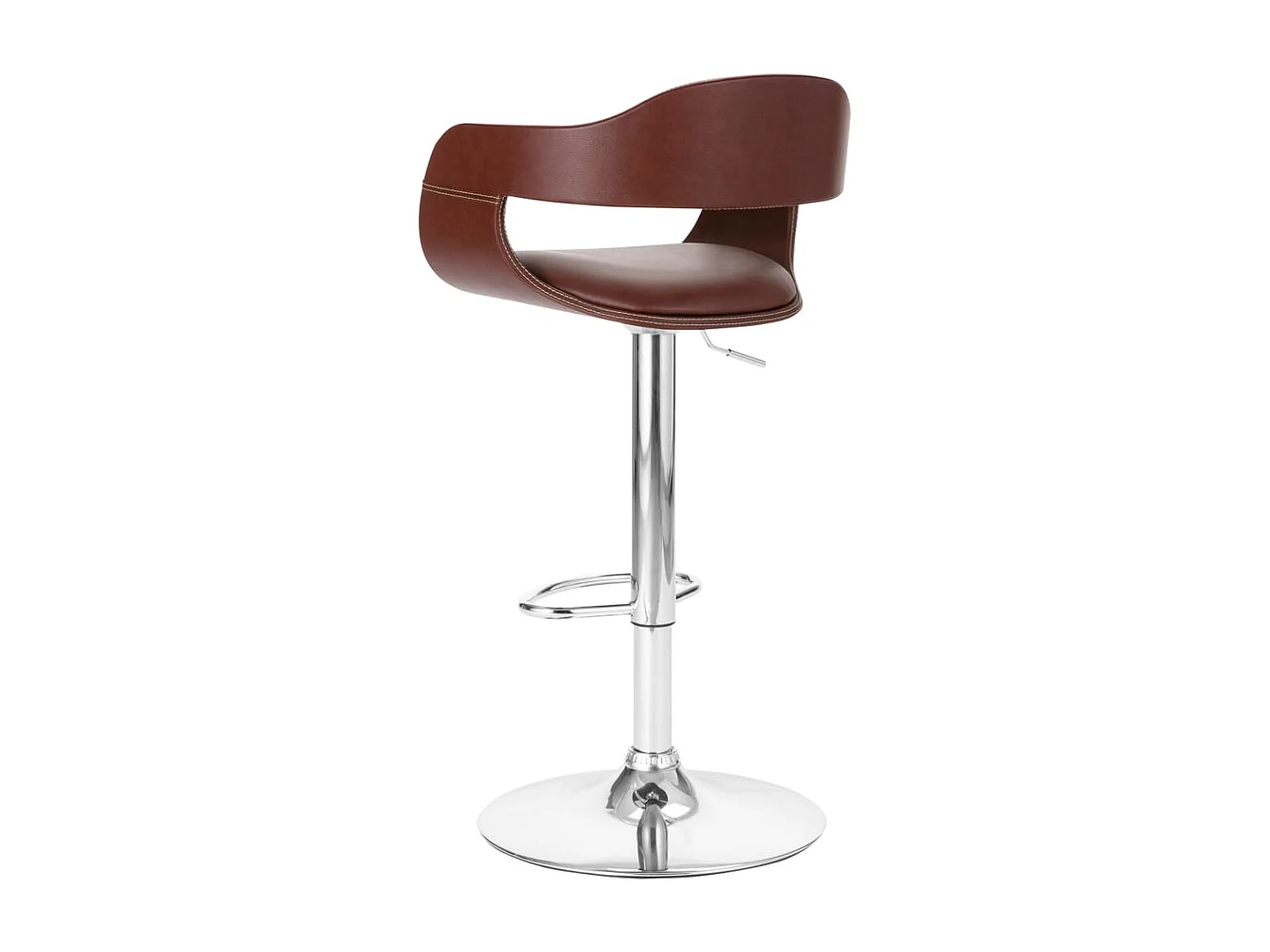 Barhocker aus braunem Kunstleder