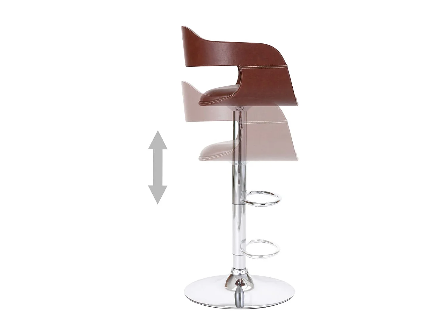 Barhocker aus braunem Kunstleder