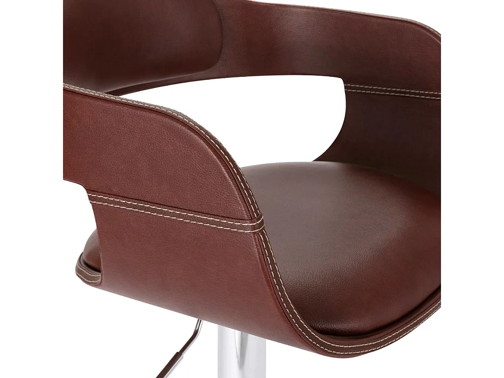 Barhocker aus braunem Kunstleder