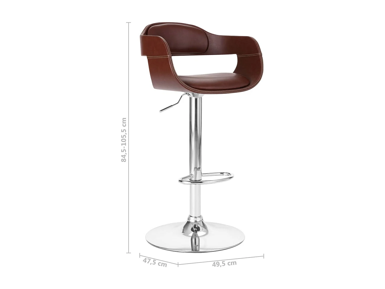 Barhocker aus braunem Kunstleder