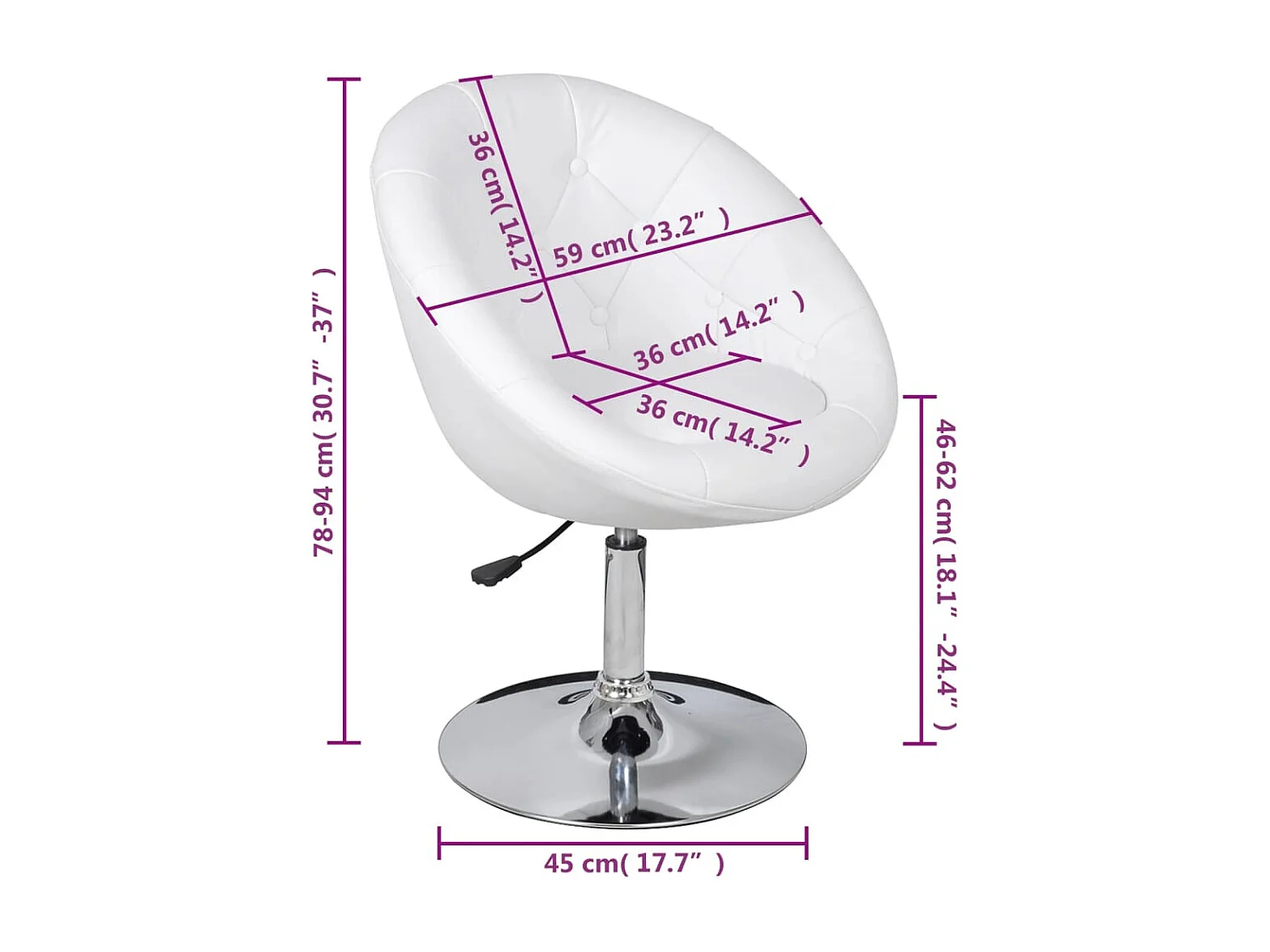 Weißer Barhocker aus Kunstleder