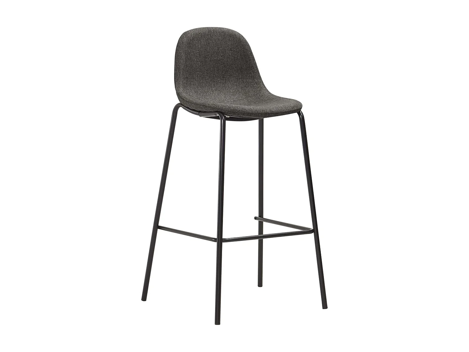 Chaises de bar lot de 6 gris foncé tissu