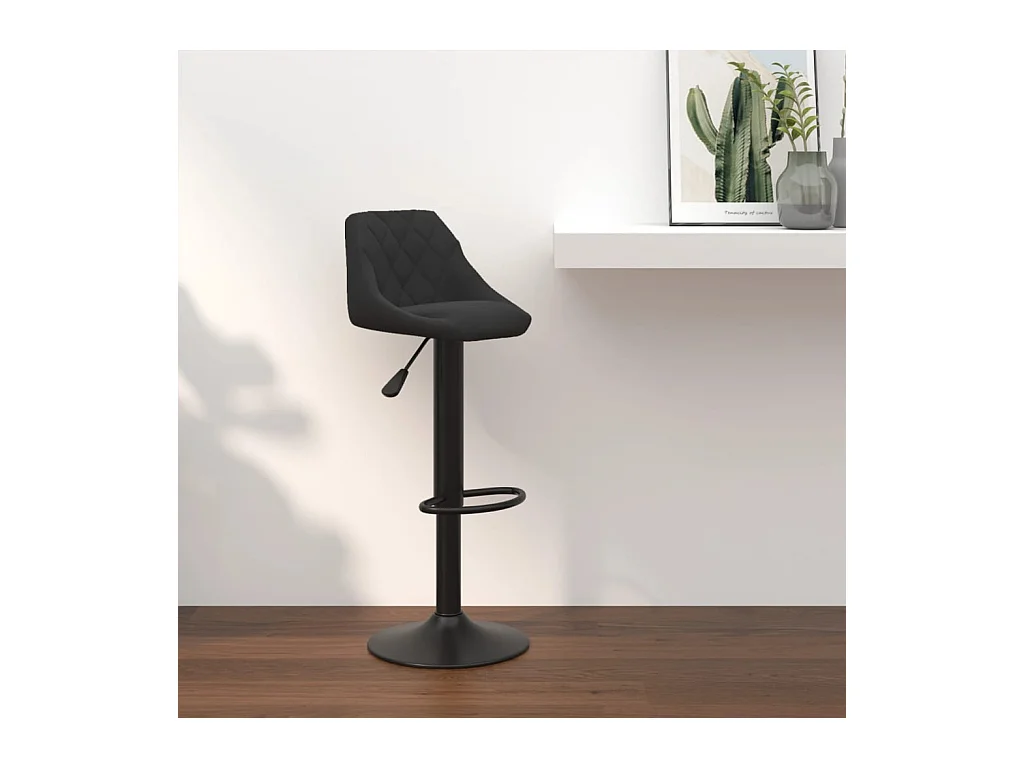 Sgabello da bar in velluto nero