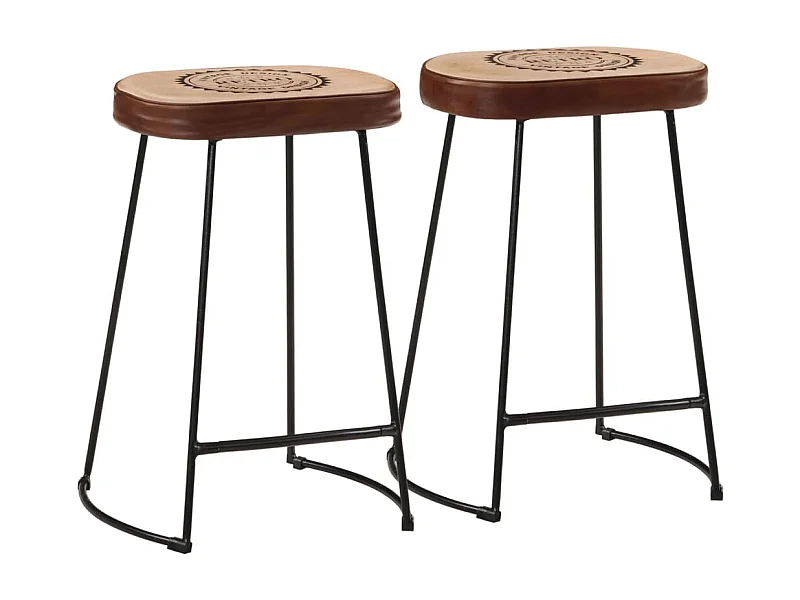 Tabourets de bar lot de 2 marron foncé 41x29x62 cm