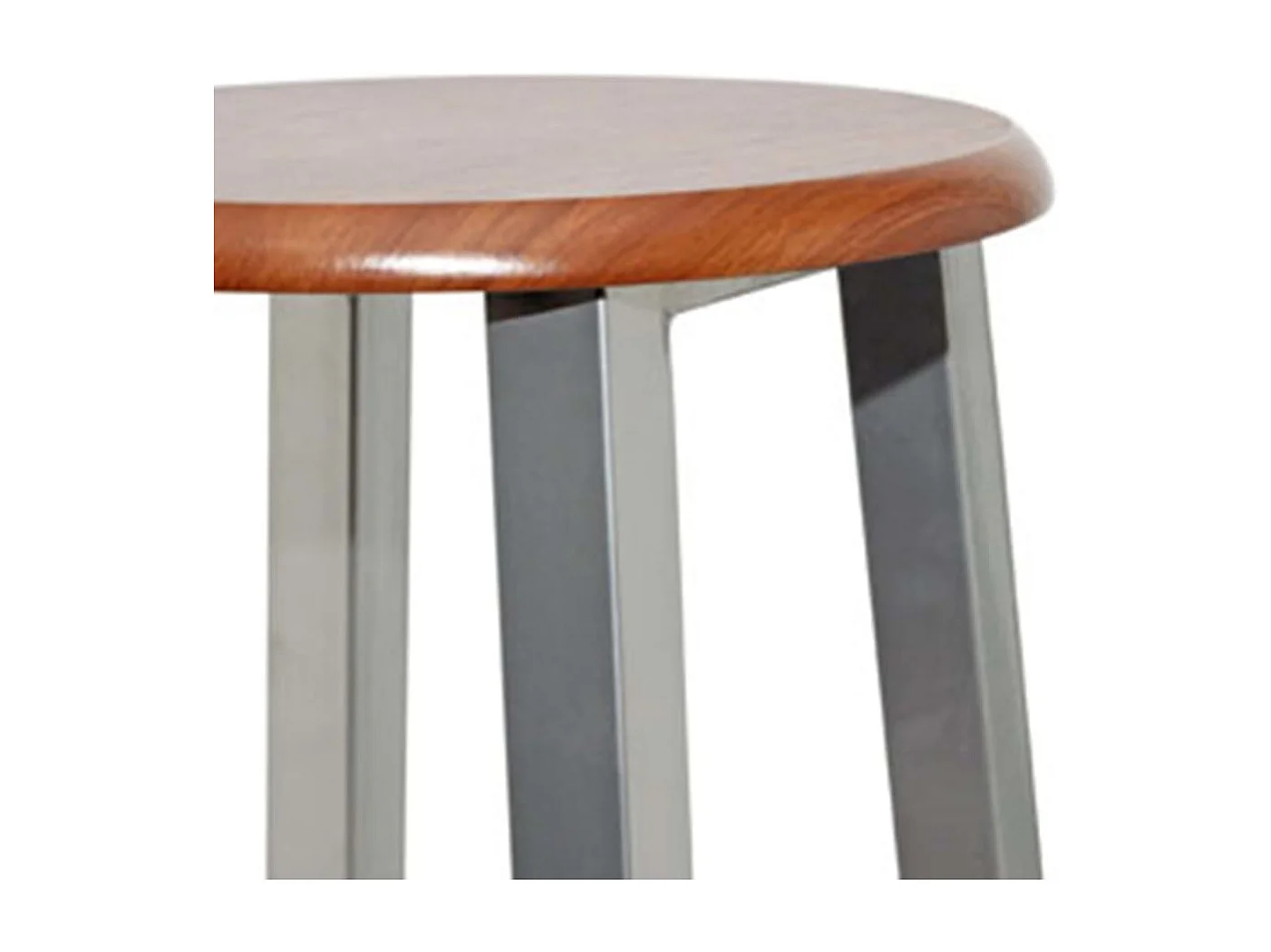 Tabourets de bar lot de 4 argenté et marron MDF