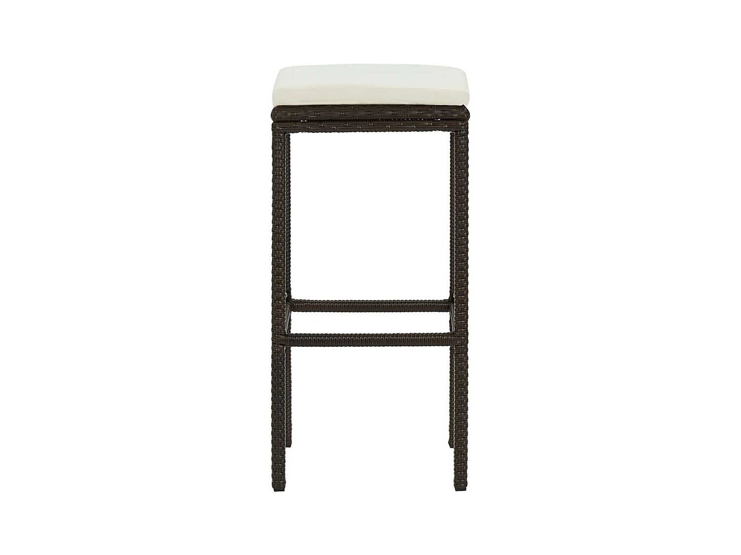 Sgabelli da bar con cuscini set di 4 in resina di vimini marrone