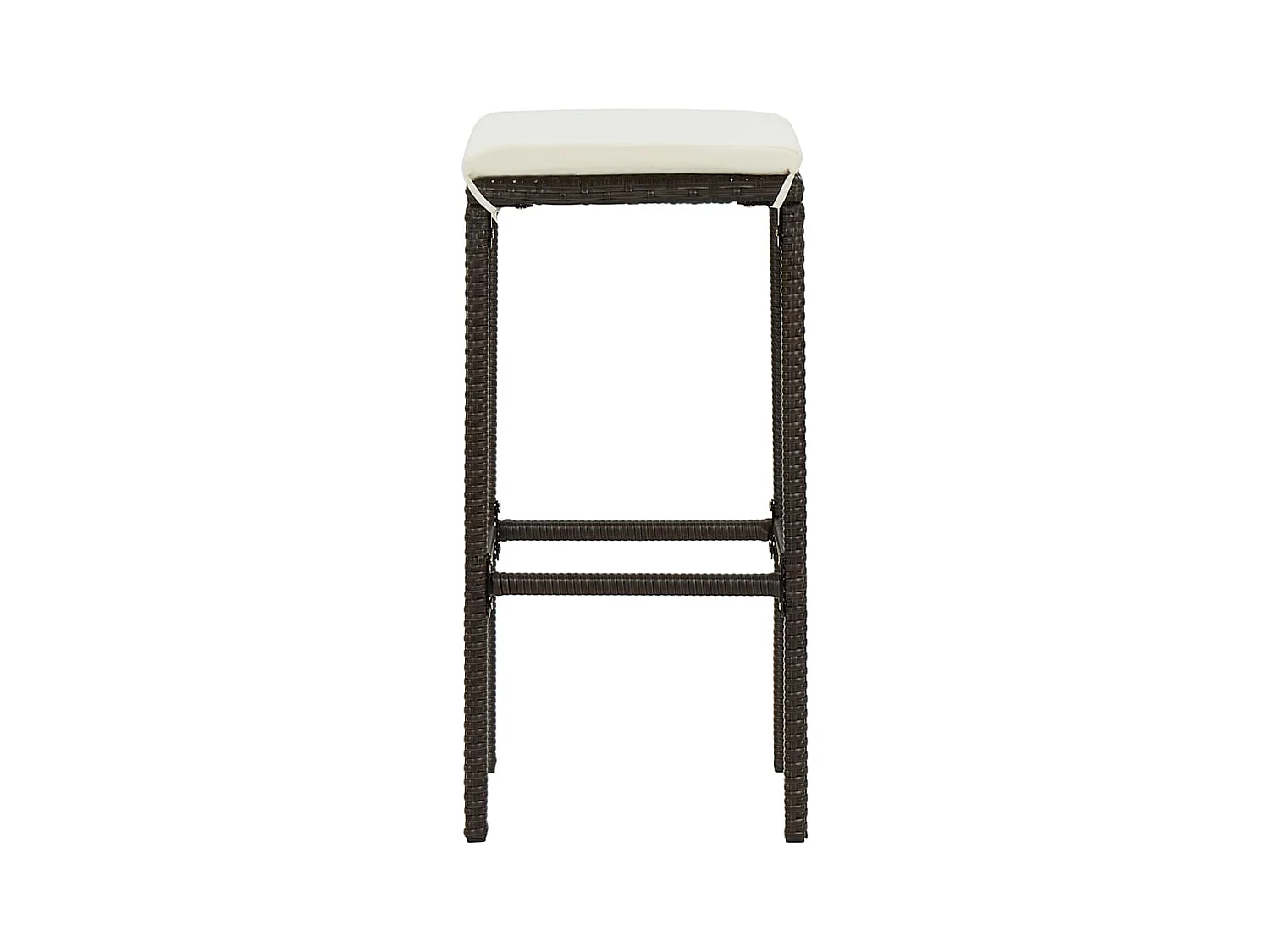 Sgabelli da bar con cuscini set di 4 in resina di vimini marrone
