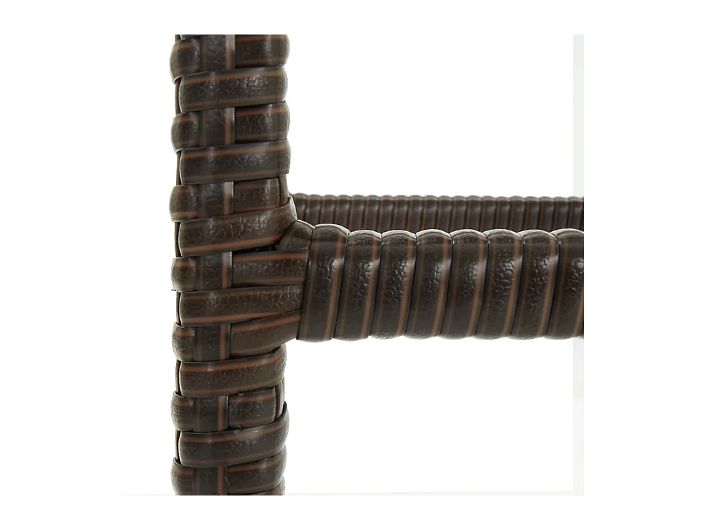 Sgabelli da bar con cuscini set di 4 in resina di vimini marrone