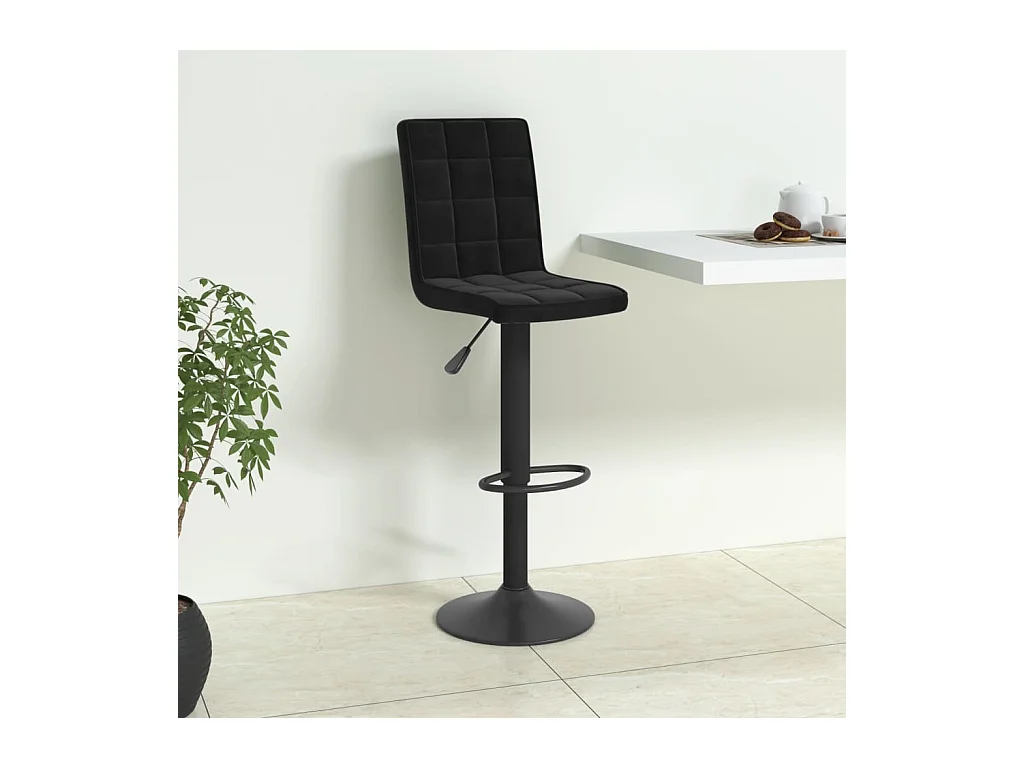 Sgabello da bar in velluto nero