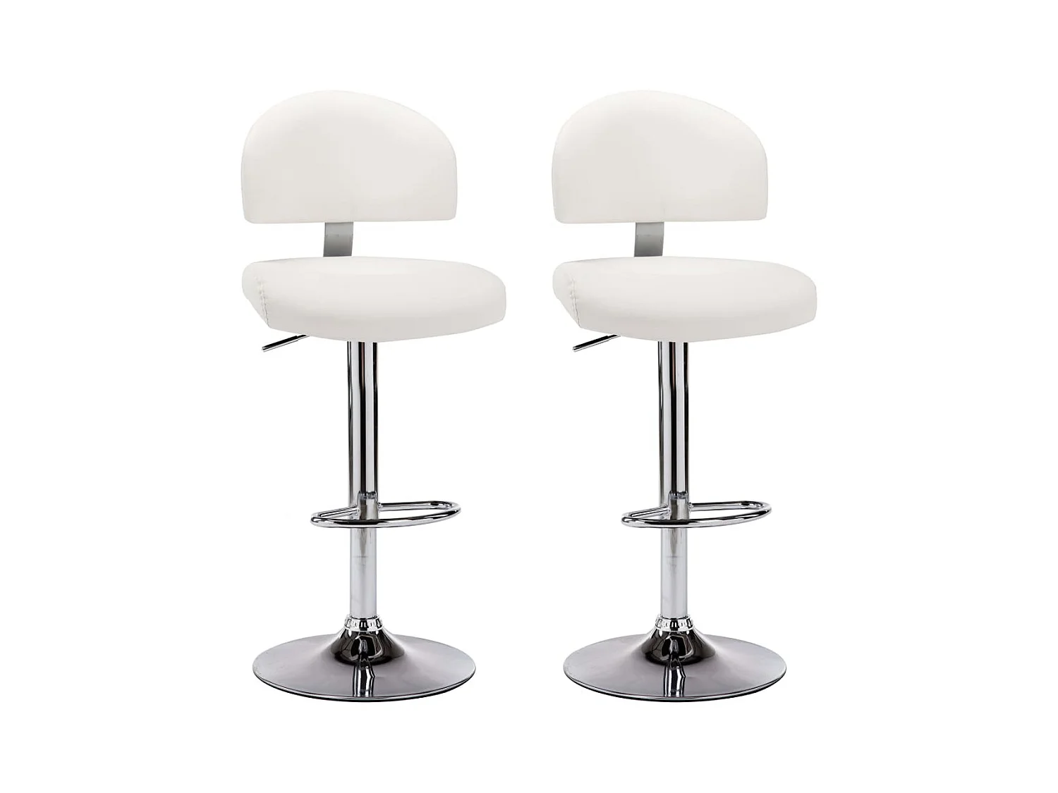 Set di 2 sgabelli da bar in similpelle bianca