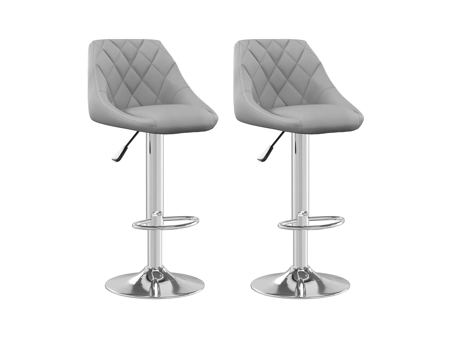 Tabourets de bar lot de 2 gris clair velours