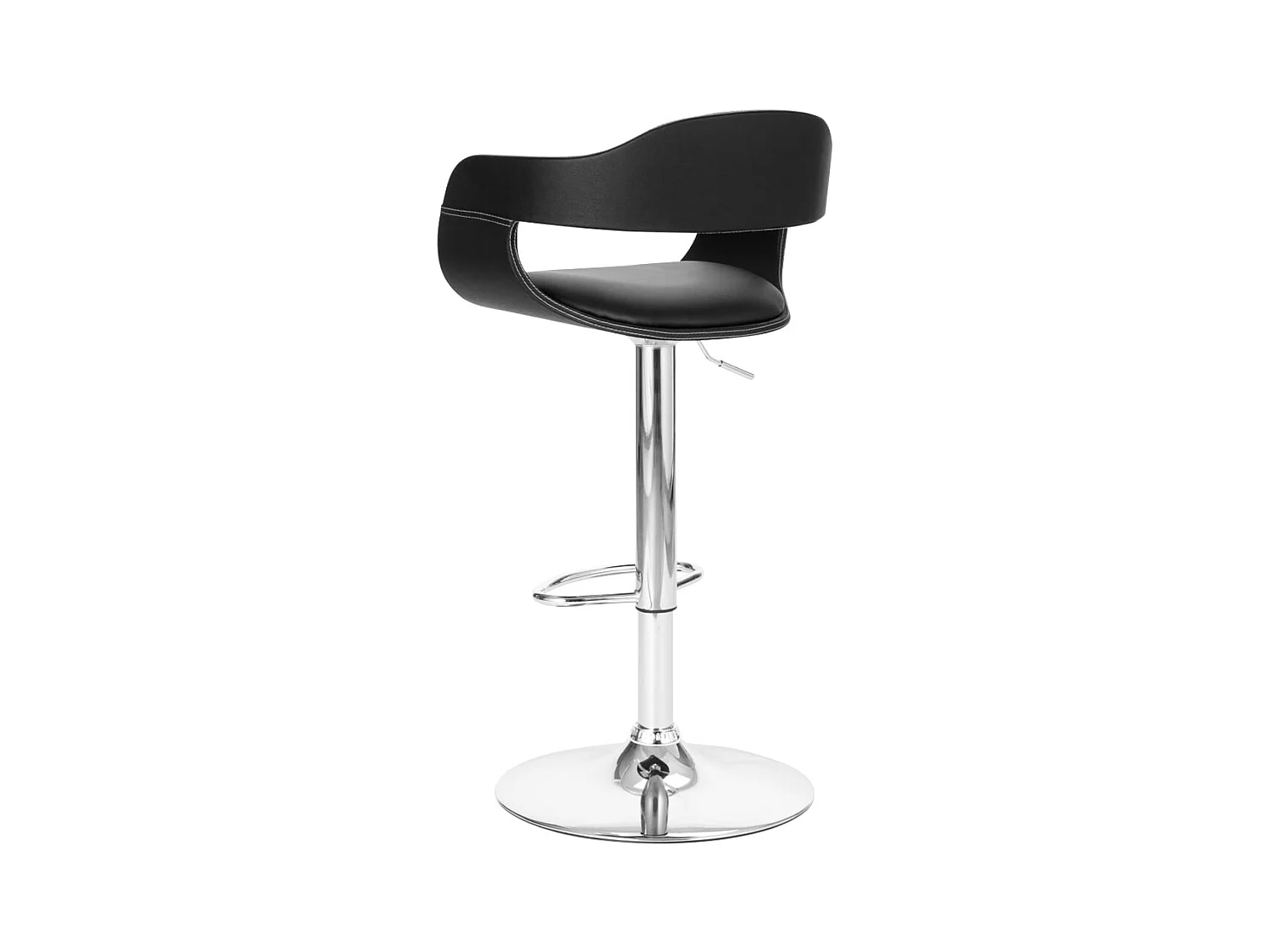 Sgabello da bar in similpelle nera