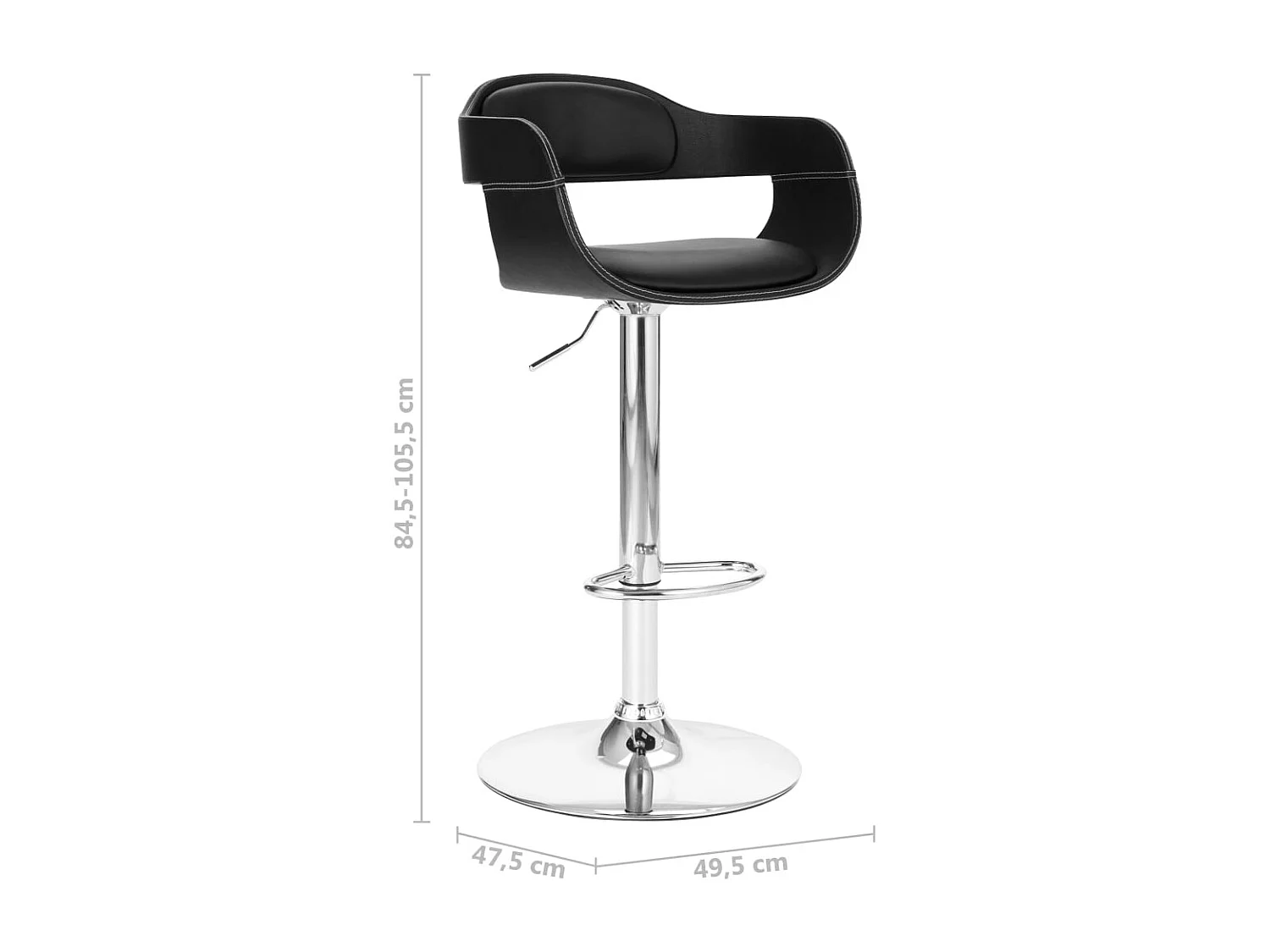 Tabouret de bar Noir Similicuir
