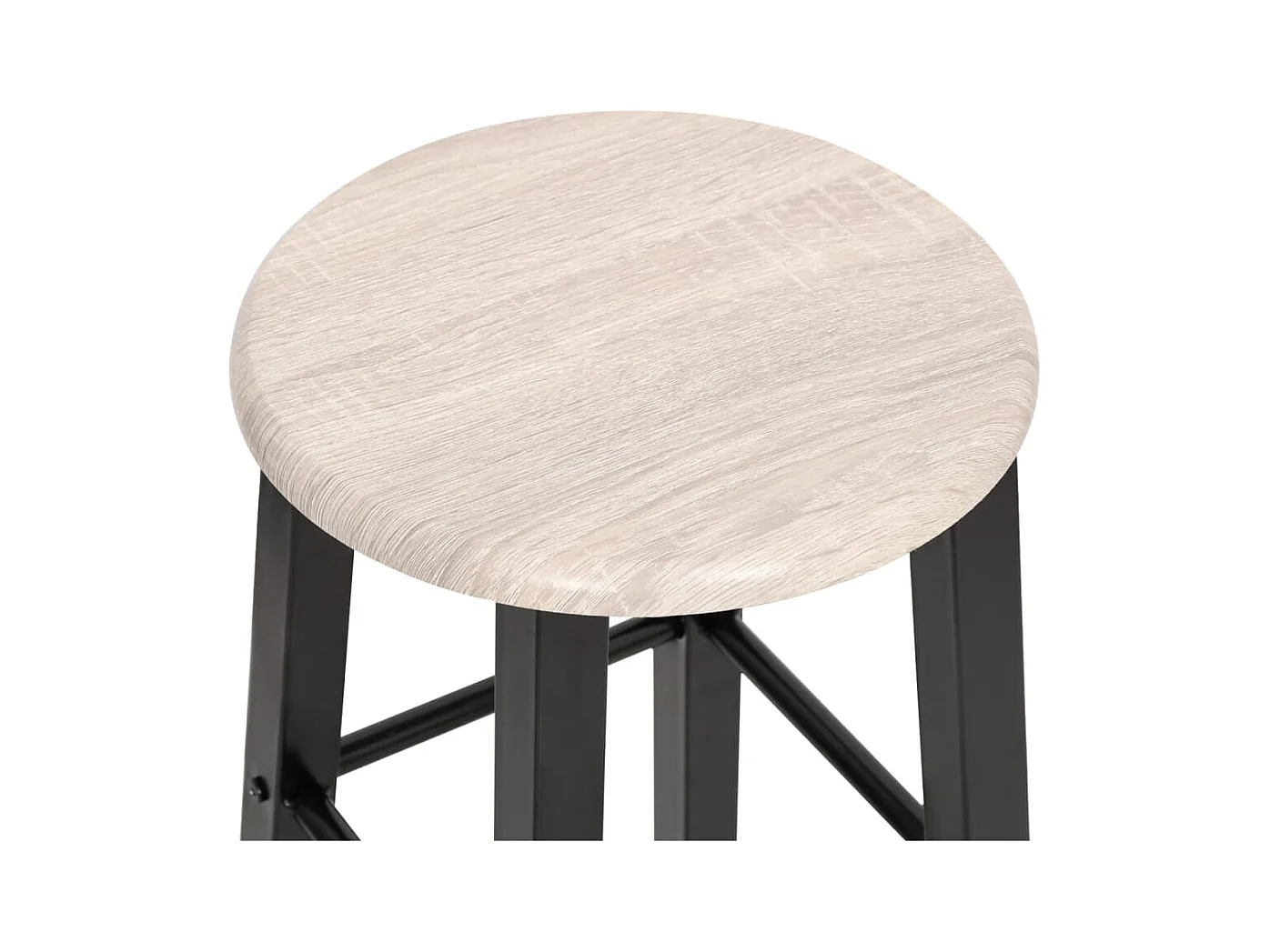 Barkrukken set van 2 zwart MDF