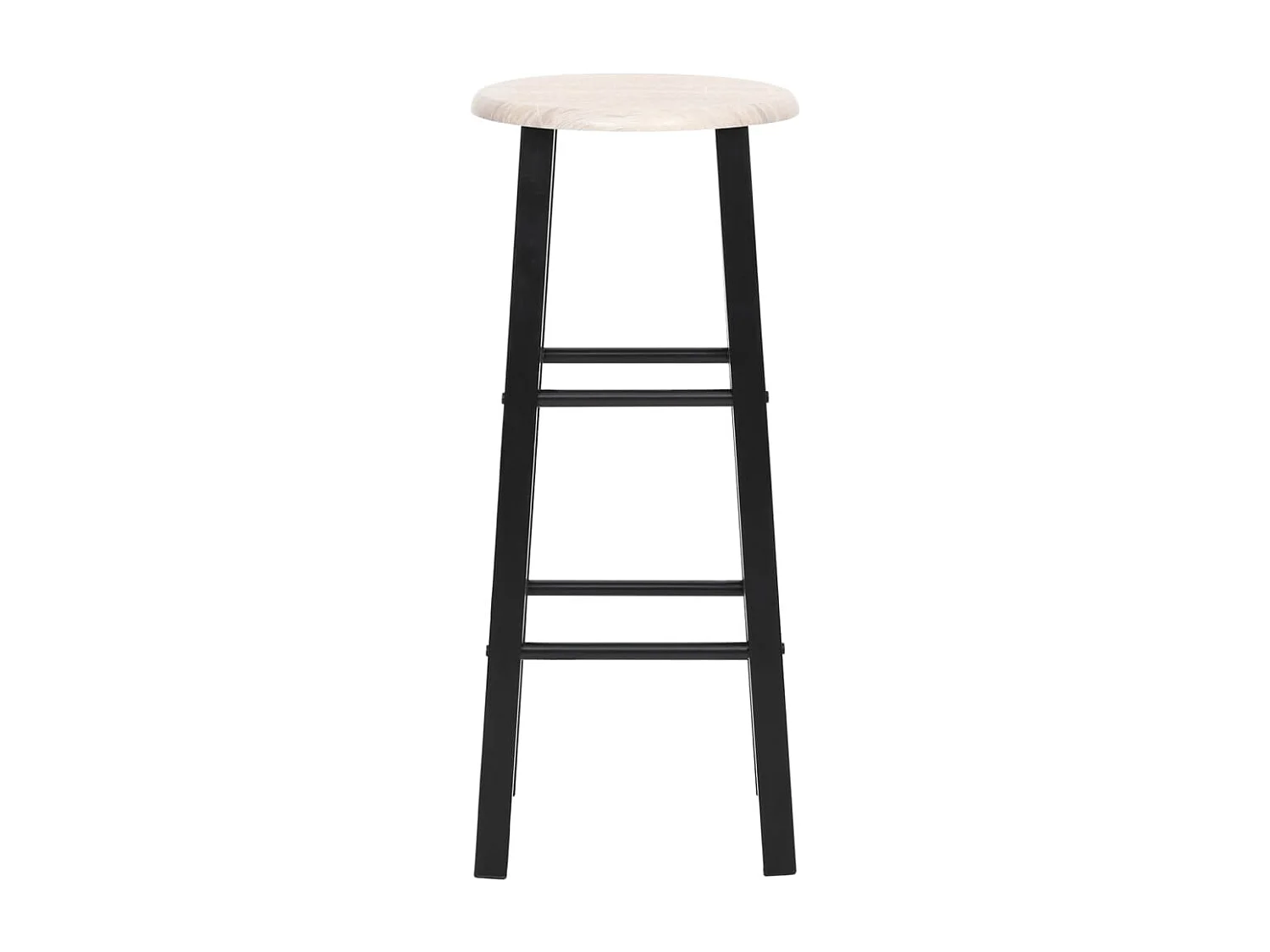 Tabourets de bar lot de 2 noir MDF