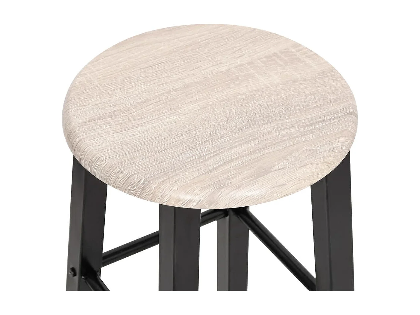 Tabourets de bar lot de 2 noir MDF