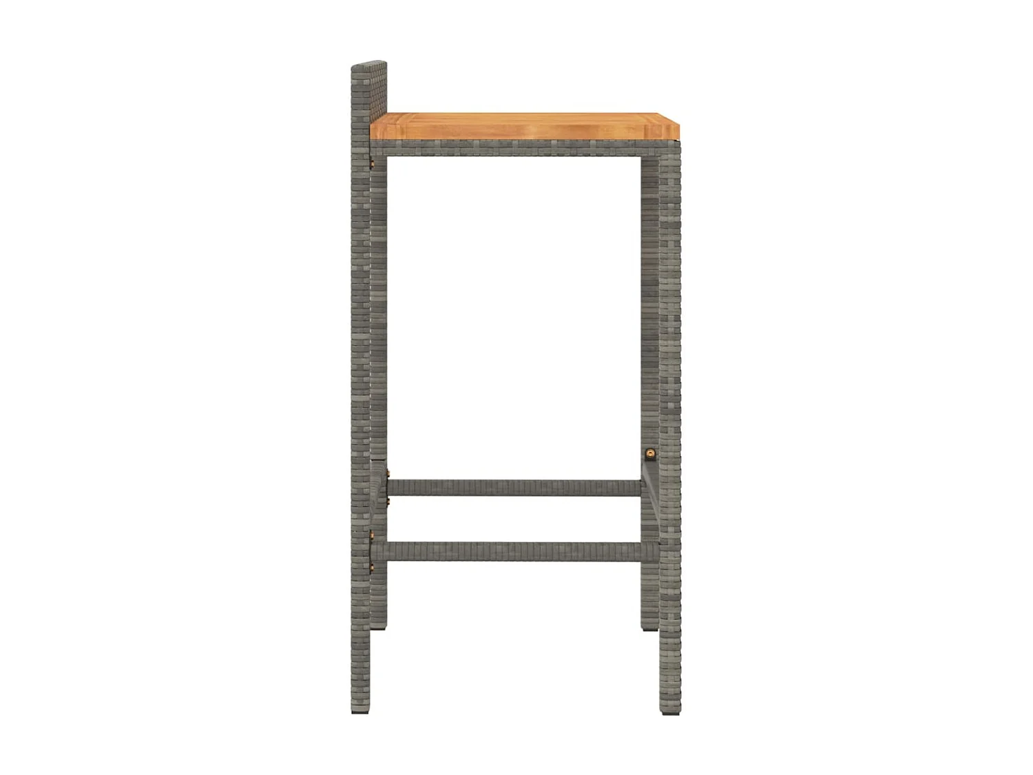 Tabourets de bar lot de 4 gris résine tressée et bois d'acacia