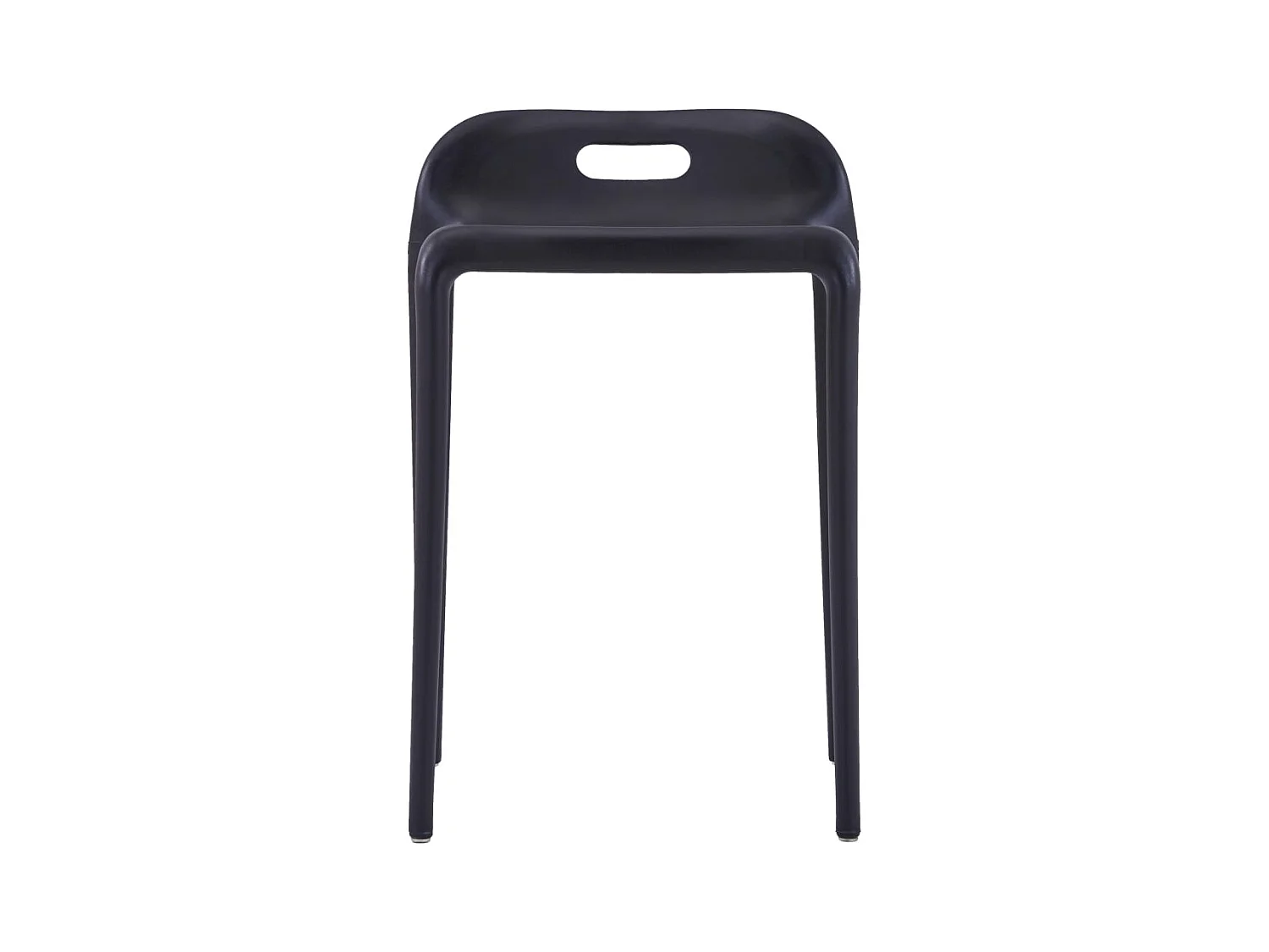 Tabourets empilables lot de 4 noir plastique