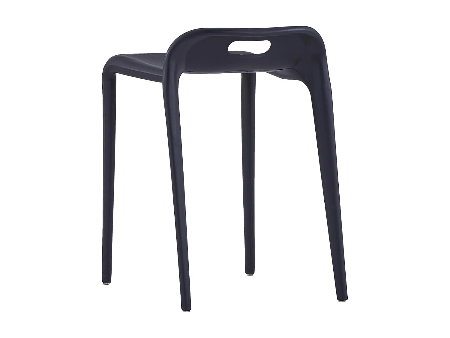 Tabourets empilables lot de 4 noir plastique