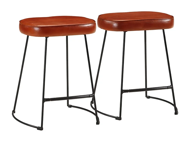 Set di 2 sgabelli da bar marrone scuro 40x29,5x53 cm