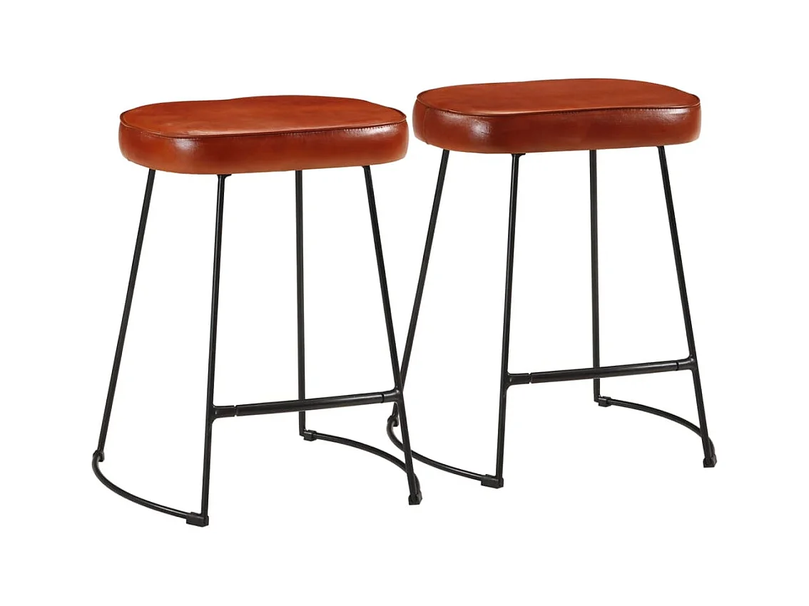 Set di 2 sgabelli da bar marrone scuro 40x29,5x53 cm