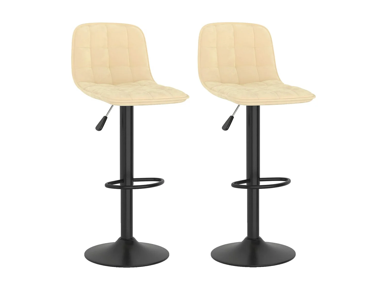 Tabourets de bar lot de 2 crème velours