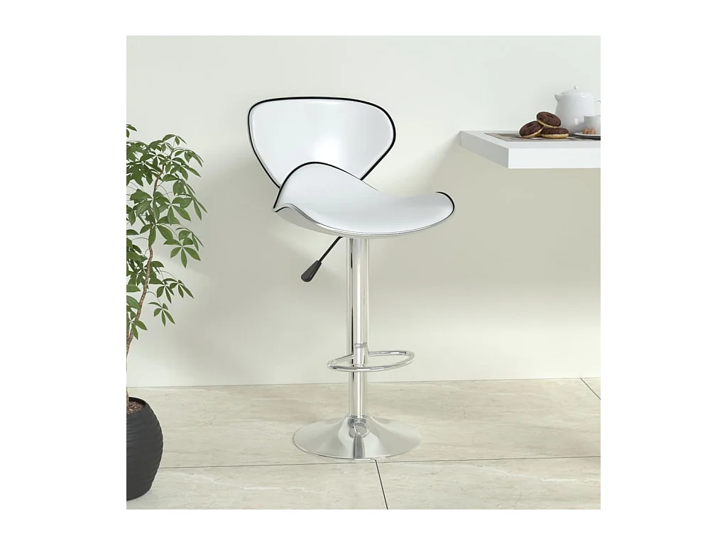 Sgabello da bar in similpelle bianca