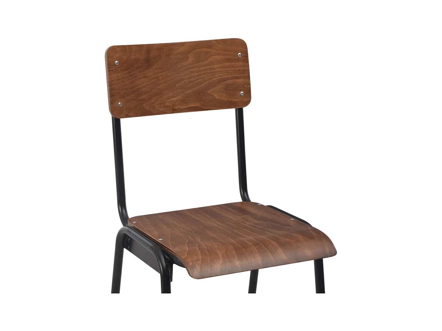 Set di 2 sgabelli da bar in compensato massello marrone e acciaio