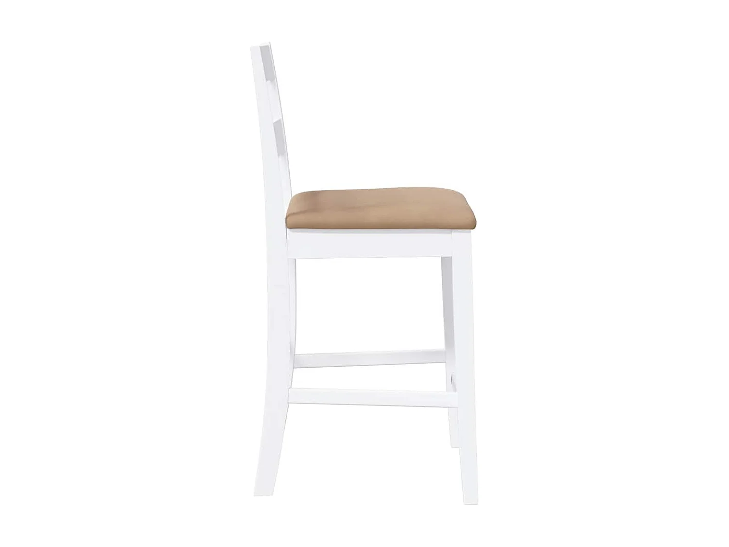 Tabourets de bar avec coussins 2 pcs blanc bois massif d'hévéa