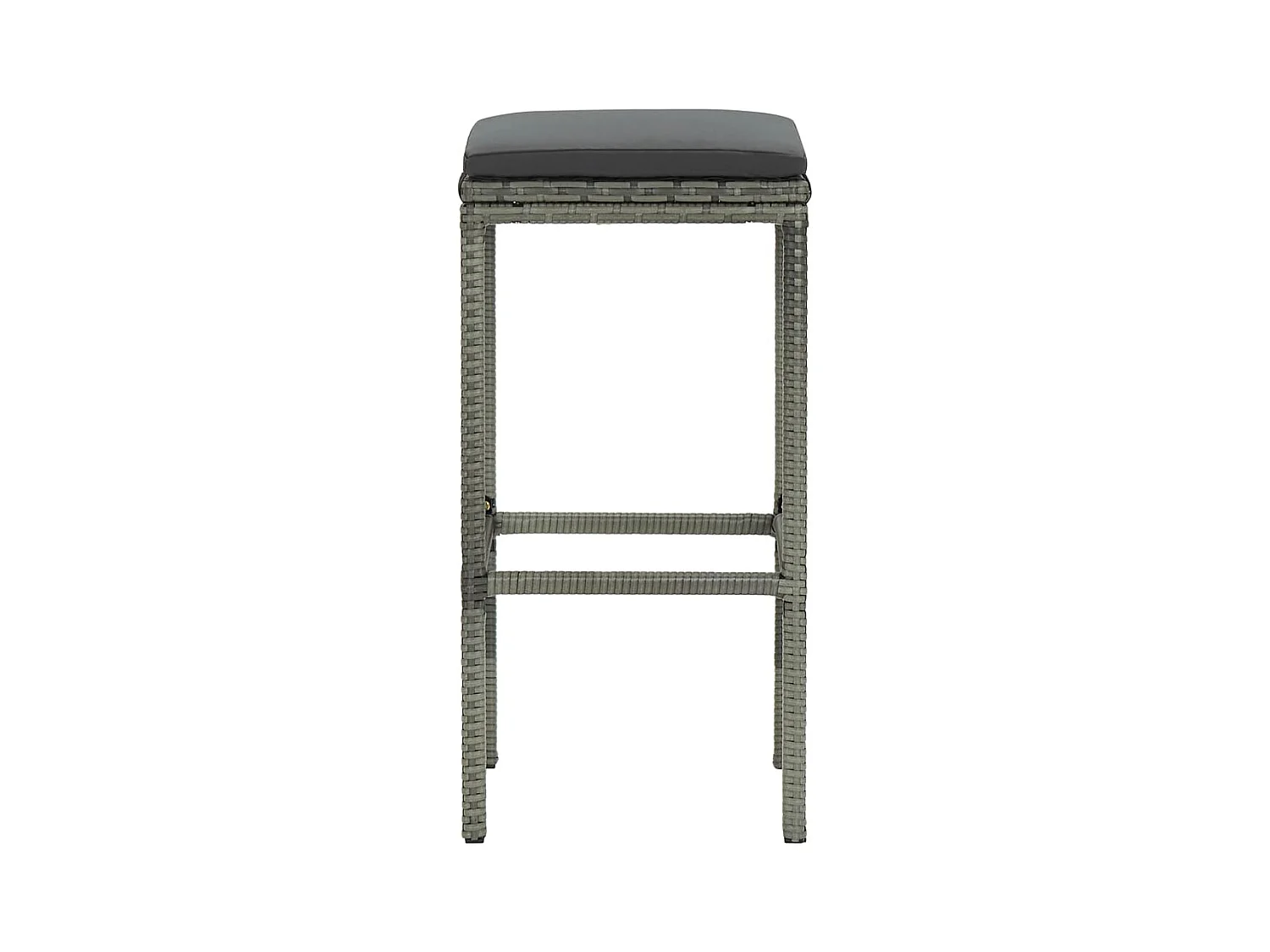 Sgabelli da bar con cuscini set di 4 in resina intrecciata grigia