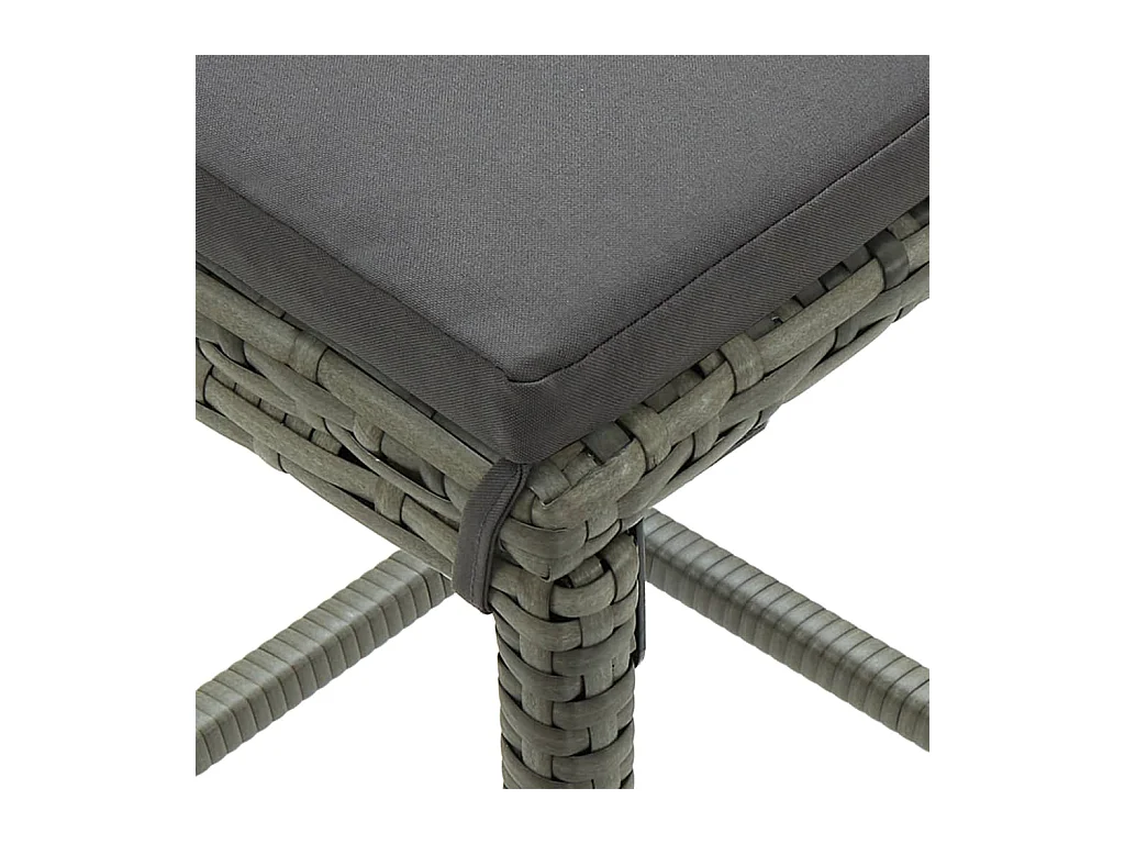 Sgabelli da bar con cuscini set di 4 in resina intrecciata grigia