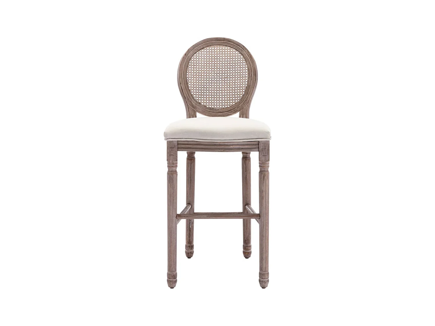 Set di 2 sgabelli da bar in lino bianco