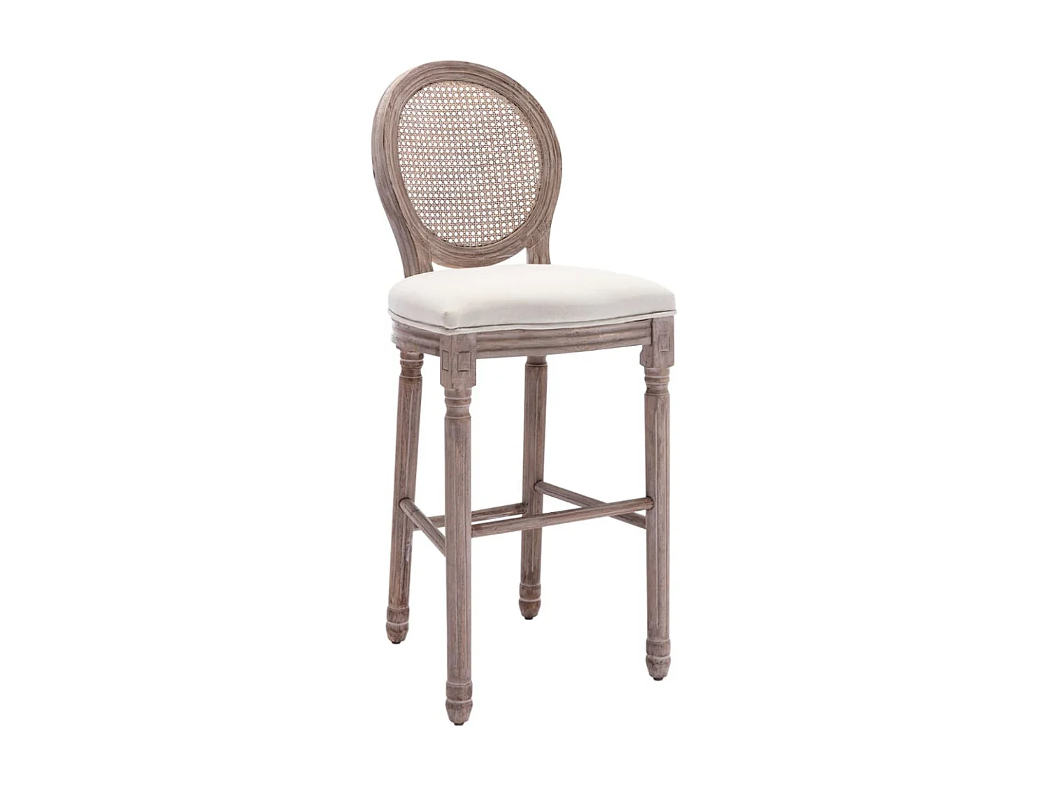 Tabourets de bar lot de 2 blanc lin