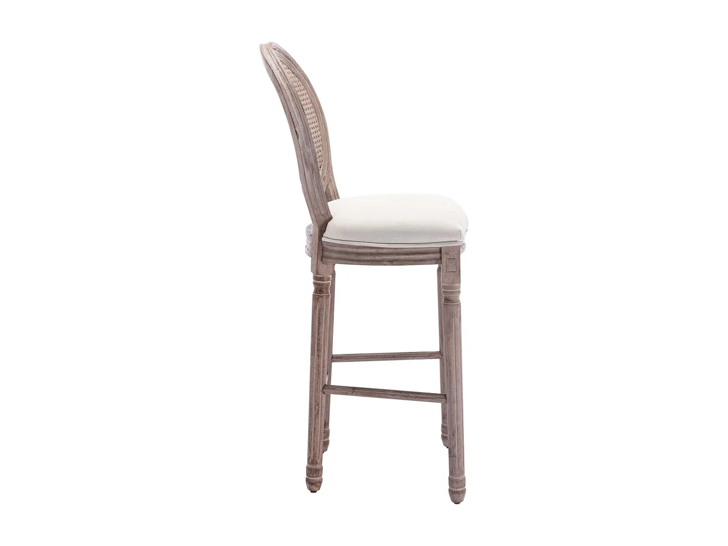 Tabourets de bar lot de 2 blanc lin
