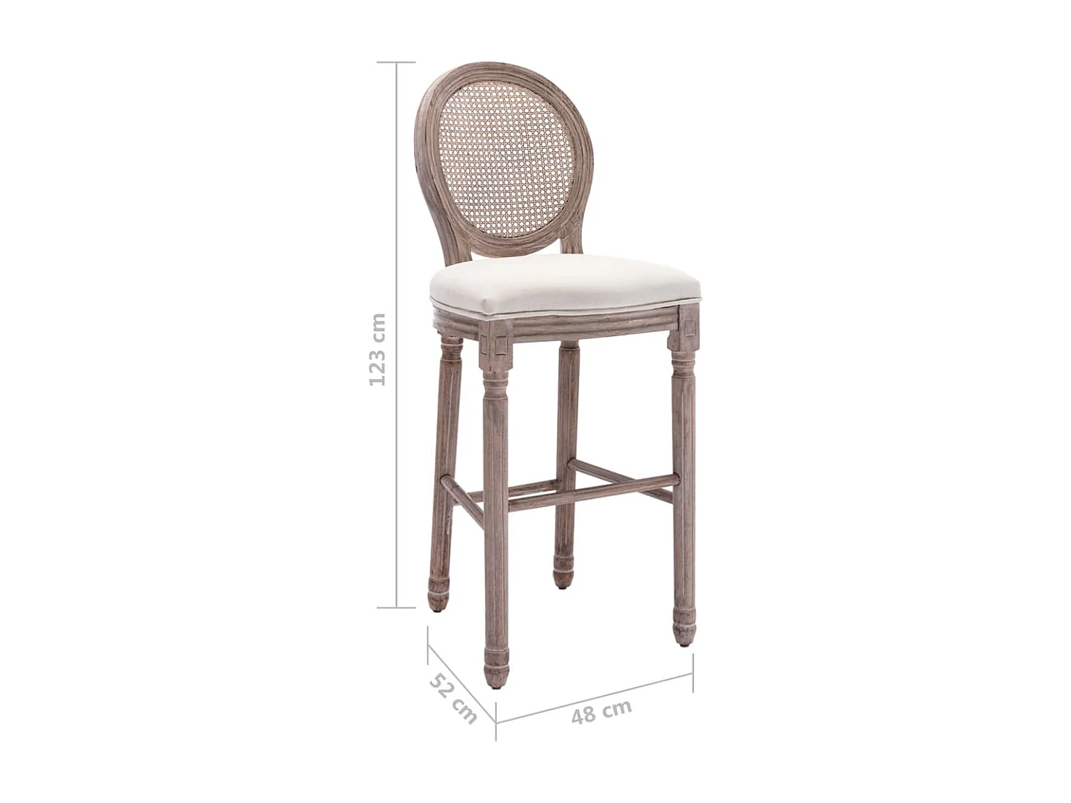 Tabourets de bar lot de 2 blanc lin