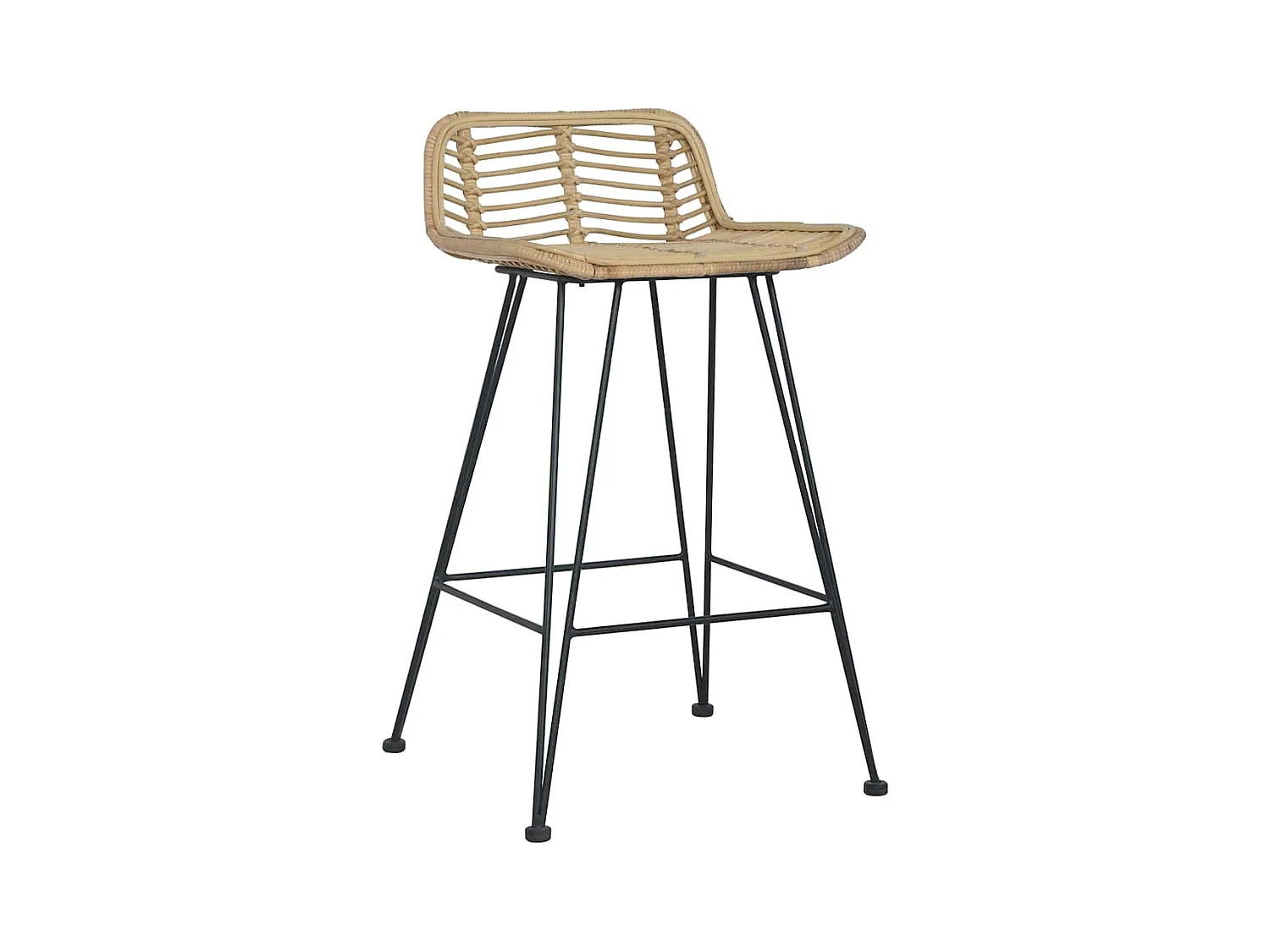 Set di 2 sedie da bar in rattan naturale