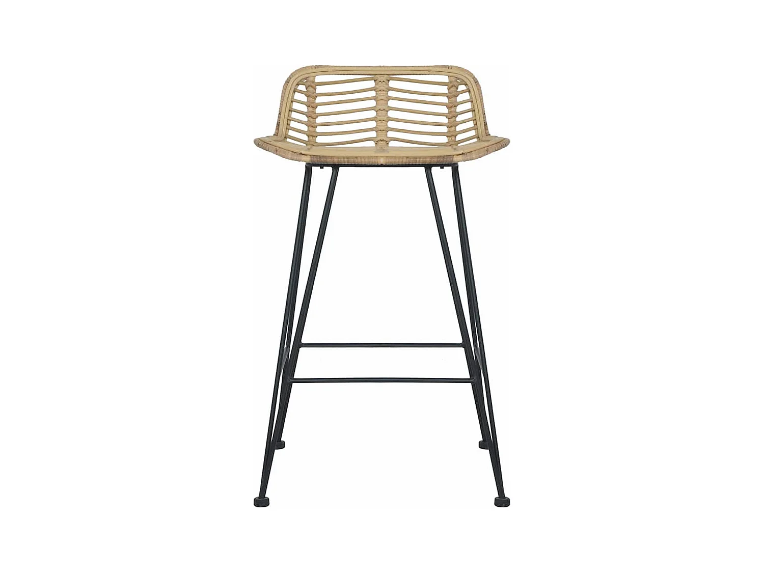 Set di 2 sedie da bar in rattan naturale