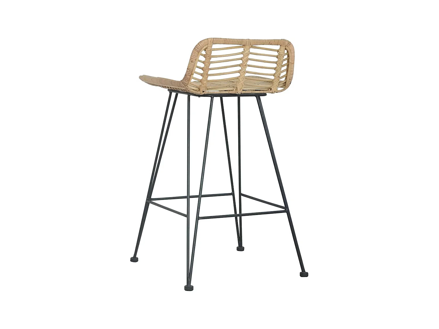 Set di 2 sedie da bar in rattan naturale