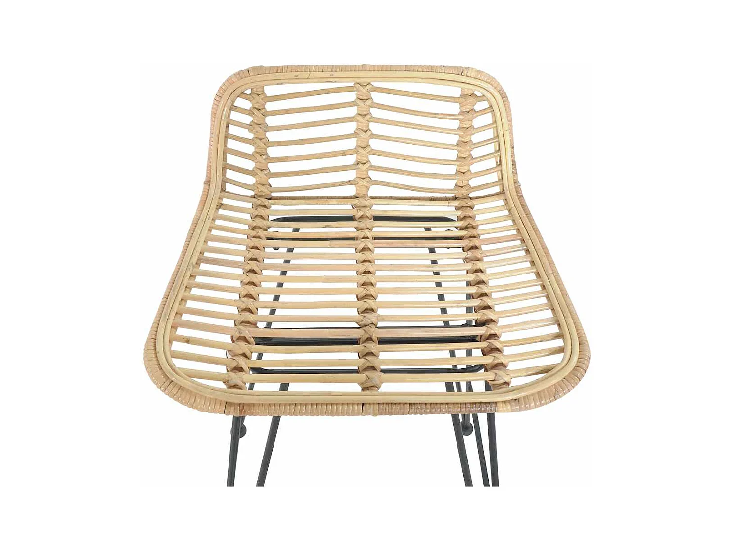 Set di 2 sedie da bar in rattan naturale