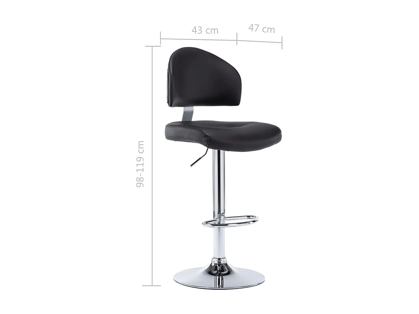Tabouret de bar Noir Similicuir